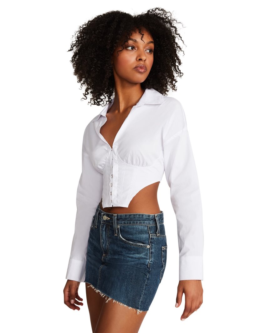 White Steve Madden Stassi Women's Shirts | PH 0812YMU